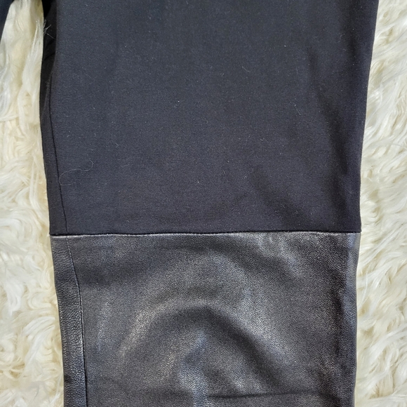 VINCE Mixed Media Ponte Knit Leather Leggings Size Large - Picture 4 of 14
